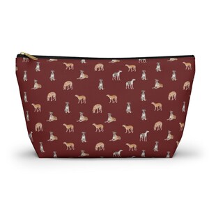 Whippet Dog Pattern Accessory Pouch - Ideal for Dog Moms Cosmetic Bag, Makeup Pouch, Whippet Lover’s Travel Case, Customizable Background
