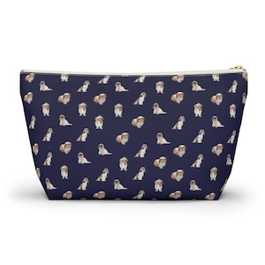 Shih Tzu Hundemuster Zubehör Beutel - Perfekt für Hundeliebhaber, Kosmetiktasche, Make-up-Organizer, anpassbarer Hintergrund & Reißverschluss-Optionen
