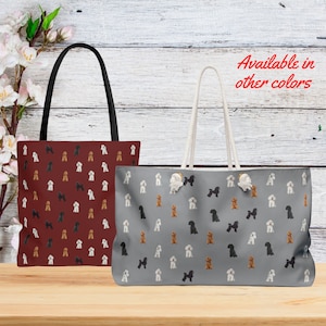 Poodle Dog Tote Bag, Weekender Bag, Aesthetic Tote Bag, Beach Bag Tote, Mom mother&#39;s day gift, Birthday gifts idea