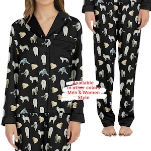 Toller Pyrenäen-Hundepyjama-Set für Frauen und Männer, Nachtwäschegeschenk, Loungewear für sie, für ihn, bequeme Paare Pyjamas
