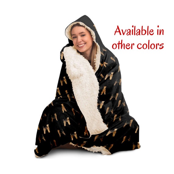 Airedale Terrier Hooded Blanket Airedale Terrier Hooded Blanket