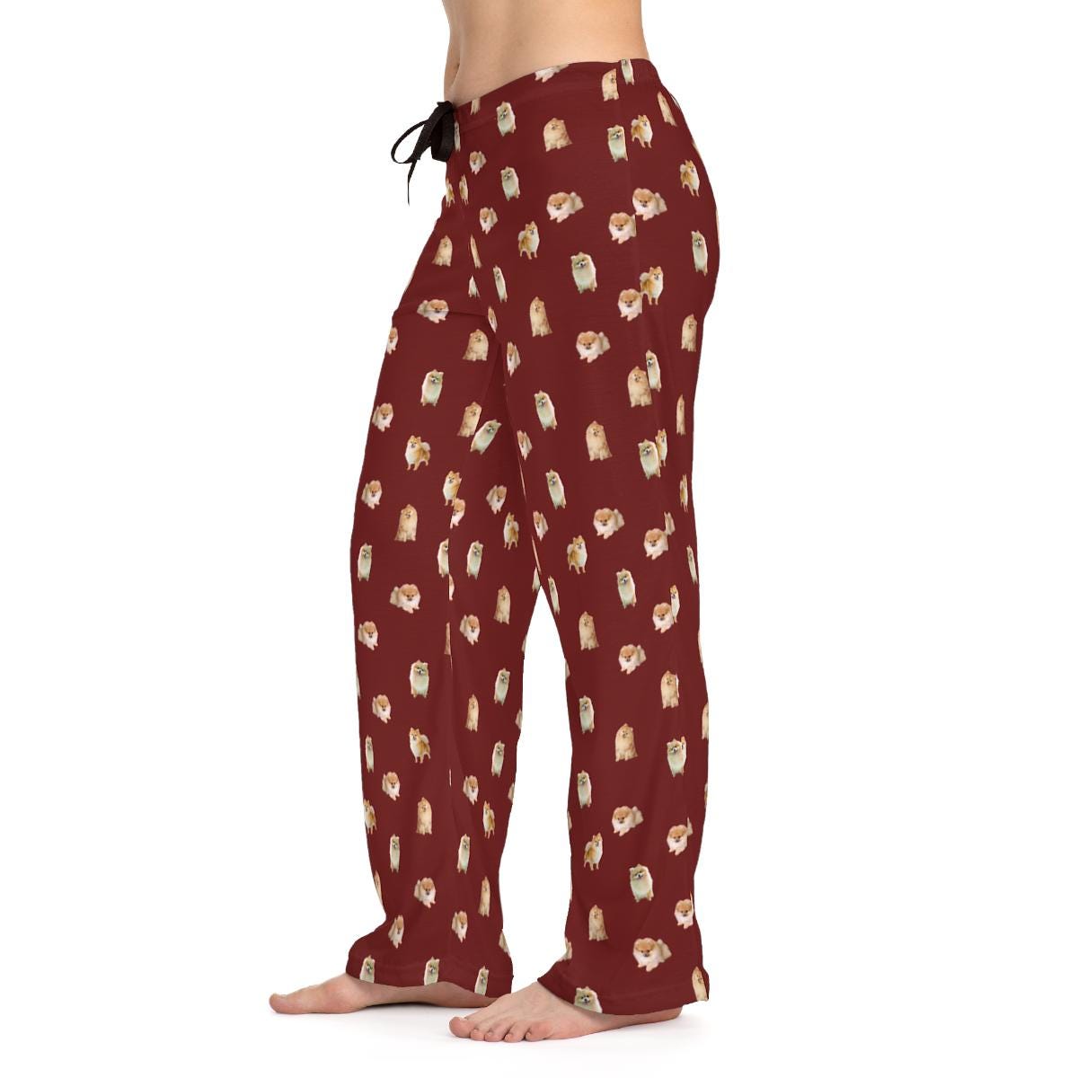 Pomeranian Dog Pajama Pants: Relaxed Fit Loungewear, Customizable Color
