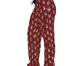 Chinese Crested Dog Pajama Pants: Custom Print Lounge Sleepwear
