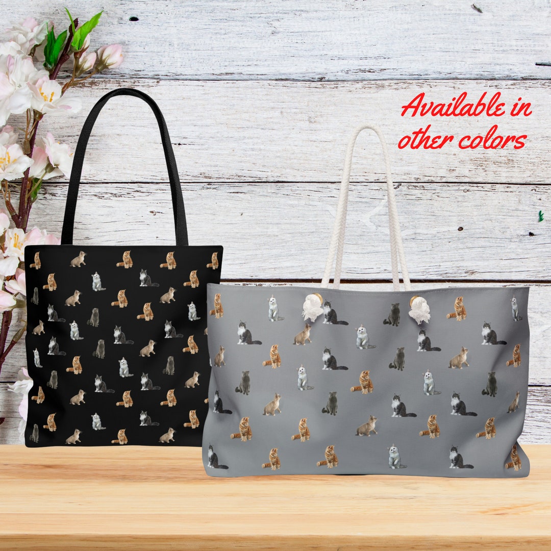 Cats Tote Bag, Weekender Bag, Aesthetic Tote Bag, Beach Bag Tote, Mom Mother's Day Gift