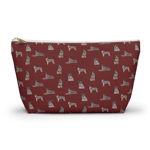 Australian Cattle Dog Accessory Pouch, Dog Lover Cosmetic Bag, Custom Background & Zipper, Toiletry Bag, Travel Organizer for Heeler Fans