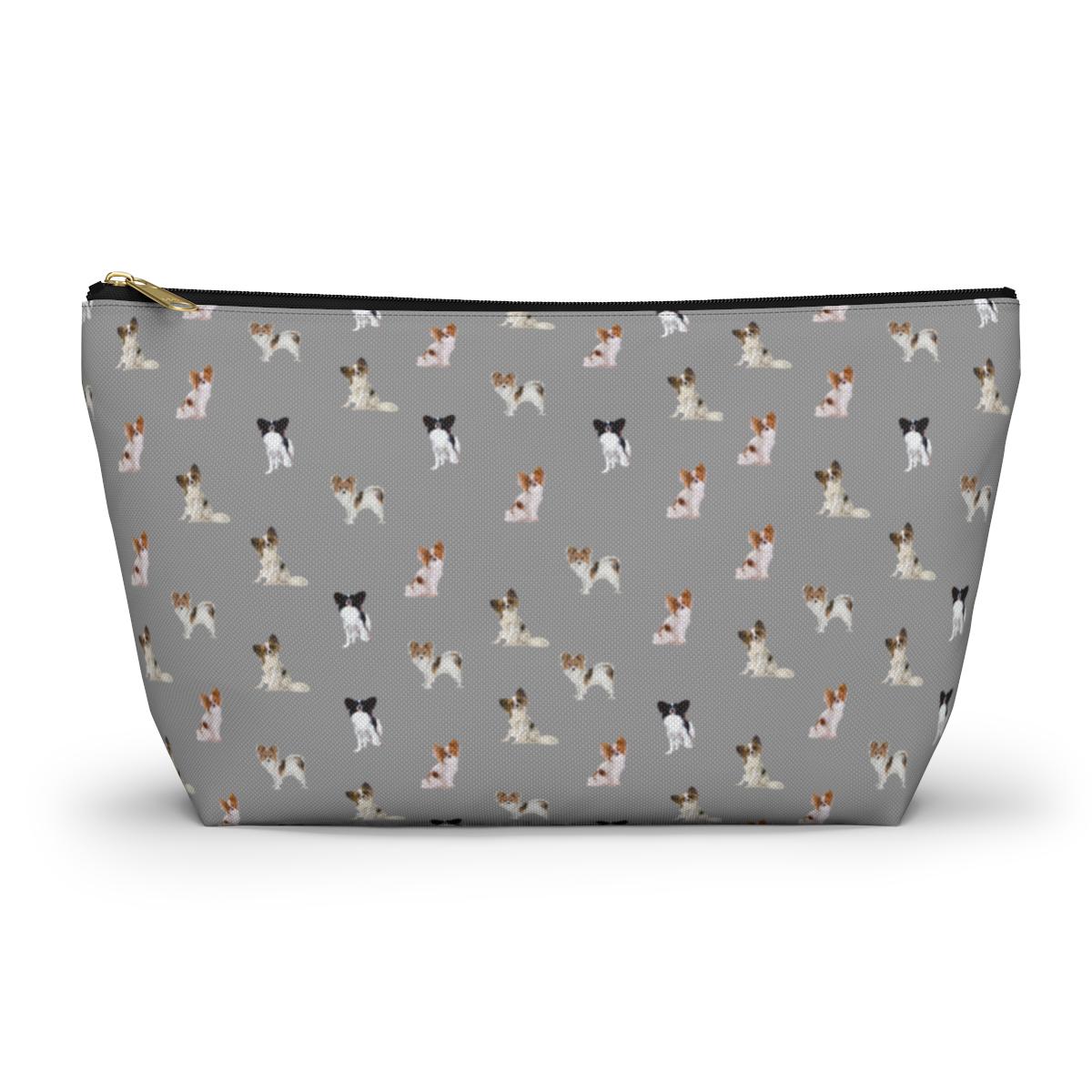 パピヨン犬用アクセサリーポーチ：蝶耳犬用トラベルバッグ、コスメ