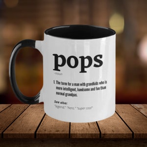 Pops-Definition-Kaffeetasse – lustiges Opa-Geschenk zum Vatertag, Geburtstag, Weihnachten – Pops-Tasse für Papa