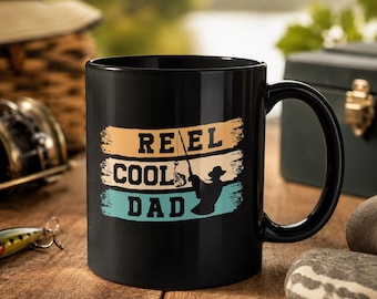 Haspel coole papa-mok, vissen papa cadeau, grappig vaderdagcadeau voor vader visser, koffiemok visliefhebber
