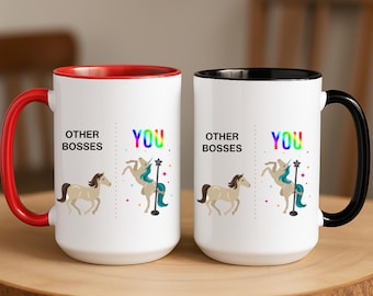 Funny Unicorn Boss Mug: Custom Boss Lady Gift