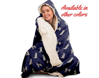 Husky Sherpa Hooded Blanket: Fleece Hoodie Blanket for Adults & Youth