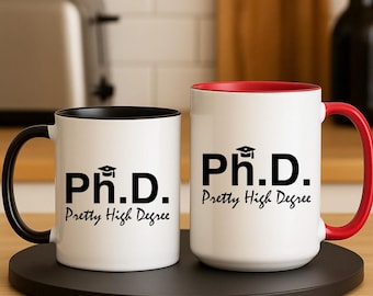 Taza de regalo de graduación de doctorado: divertida taza de café con título de doctorado