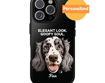 Personalized English Setter Phone Case, Custom Blue Belton Dog Gift for iPhone and Samsung