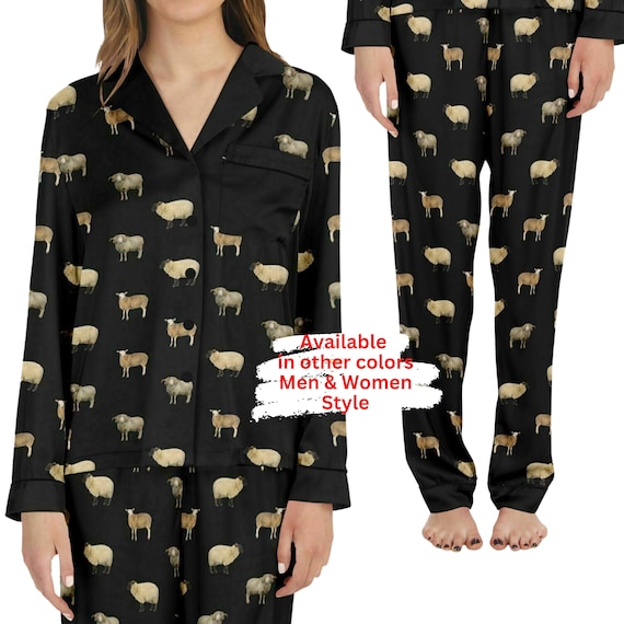 Domestic Sheep Pajama Set for Women and Men Sleepwear Gift Loungewear for Her for Him Comfy Couples Pyjamas Etsy