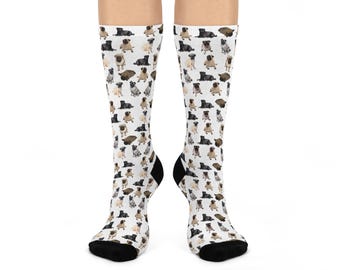 Pug Dog Socks: Unisex Cozy Animal Crew Socks