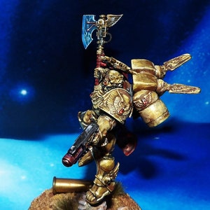 wh40k blood angels: capítulo de Blood Angels, maestro Dante, pintado a un nivel artístico