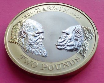 Charles darwin 2 pound coin