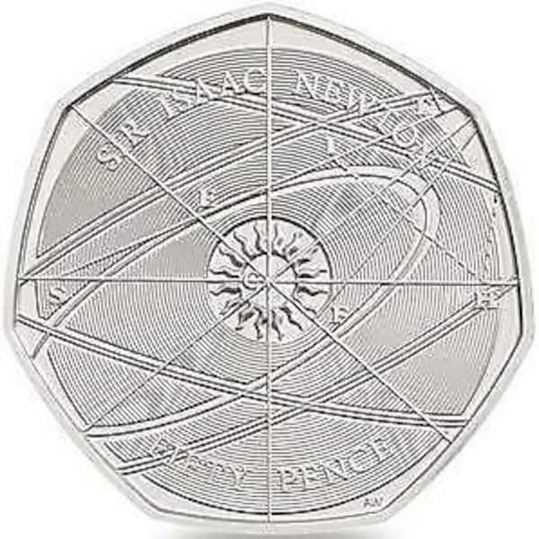 2017 Isaac Newton 50p Fifty Pence Coin - Circulated