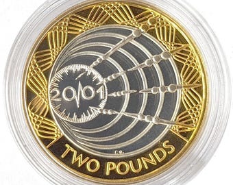 Marconi 1st Wireless Transatlantic UK 2 Pound Coin 2001 - Circulated