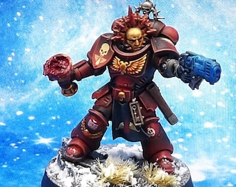 wh40k Blood Angels primaris Sanguinary Priest kitbash/conversão. pintado com um padrão muito alto