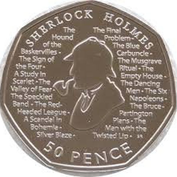 2019 Sherlock Holmes uncirculated 50p Collectable Coin