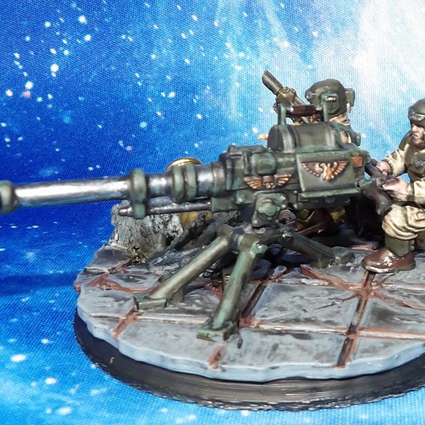 wh40k Astra Militarum - Imperial Guard: Cadian field heavy weapons team  ( machine gun ) .painted to a very high standard