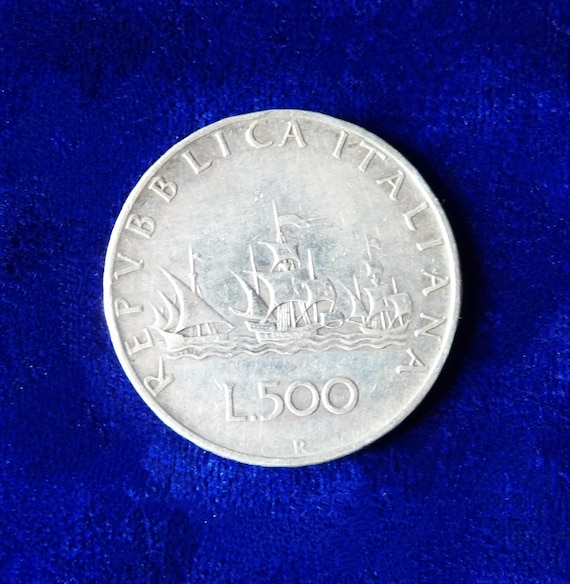 イタリア 1981年 ルネッサンス様式の貴婦人 コロンブス船団 500リラ