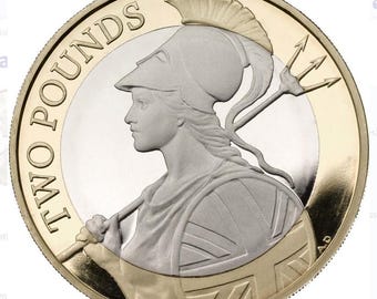 Britannia   2 pound coin.circulated