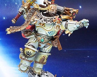 Warhammer 40k Space Wolves Primaris Ragnar Blackmane. Pintado.