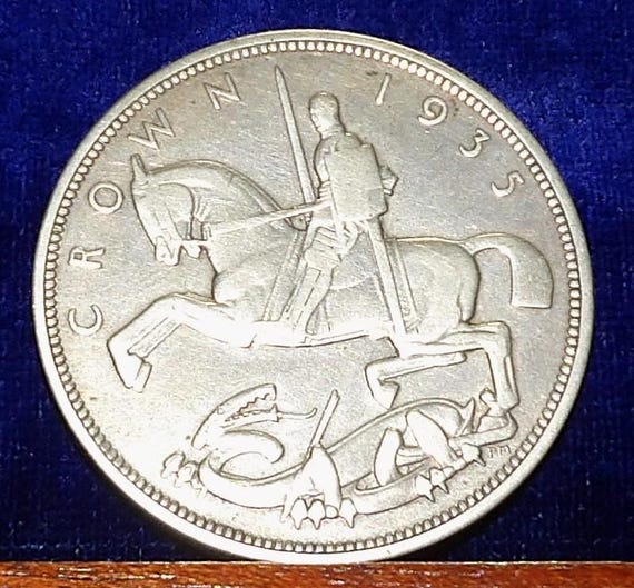 Vintage Silver Crown 1935 -commemorative Issue: 25th Anniversary