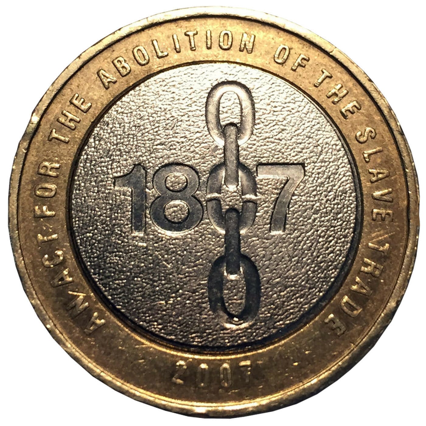2007 英国奴隷貿易廃止 200 周年記念 1807 2 ポンド硬貨 - 流通