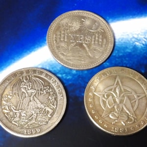 Occult Coin Collection: Baphomet, Lucifer, Ouija - Magic Coven Coins.