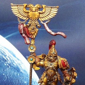 Reclaimed:wh40k Adeptus Custodes Vexilus Praetor warden standard bearer.painted to a good standard