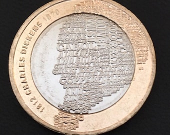 Moeda de 2 libras Charles Dickens 2012