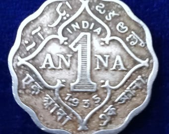 Vintage  Anna coin-1935 - George V BRITISH INDIA
