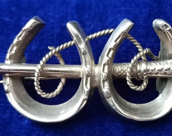 vintage equestrianism  brooch