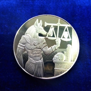 Gold Plated Egypt Coin Death Protector Anubis Coin Egyptian God Of Death