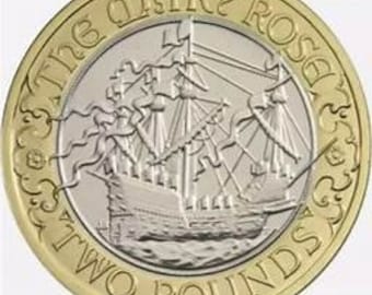 Rare 2 pound coin  2011 MARY ROSE 500TH ANNIVERSARY