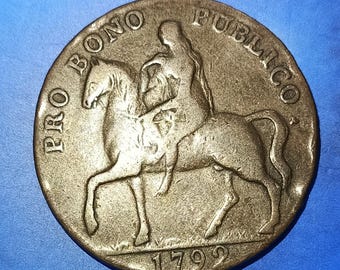Antique 1799 half-Penny Warwickshire - Coventry Lady Godiva.More than 2 centuries old!!