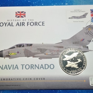 Commemorative issue Series: History of the Royal Air Force Series -Nauru 1 dollar and stamp cover, 2008  Panavia Tornado & Gloster Meteor.