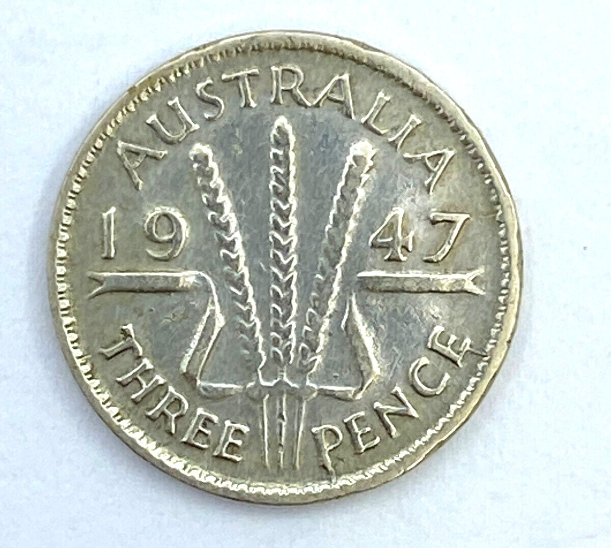 1947 年ヴィンテージ シルバー .500 オーストラリア 3 ペンス