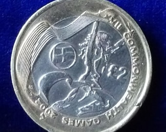 Juegos de la Commonwealth de 2002, INGLATERRA, moneda rara de 2 libras. Circulada. LEER DESCRIPCIÓN.