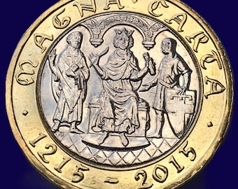 Moeda comemorativa de 2 libras da Magna Carta dos 800 anos