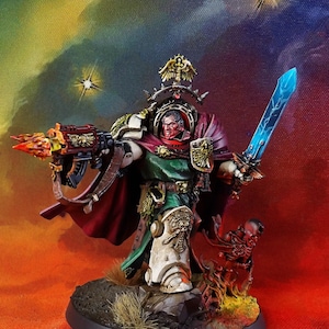Nuevos lanzamientos de wh40k: Dark Angels Belial, Primera compañía Deathwing Grand Master. Pintado a nivel artístico.