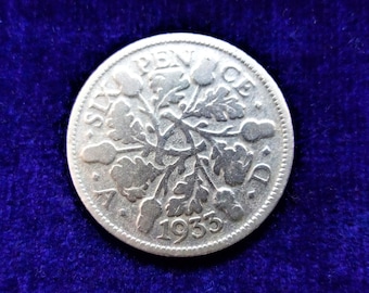 1952年 6ペンス硬貨 英国 ジョージ6世より 誕生日、記念日、工芸品