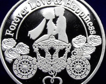 Silver plated Novelty Coin.Forever Love - Wedding Anniversary - Valentine's Gift
