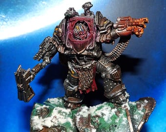 Primarch dos Guerreiros de Ferro da Forgeworld, Perturabo. Hórus Heresia wh30k. Miniatura pintada.