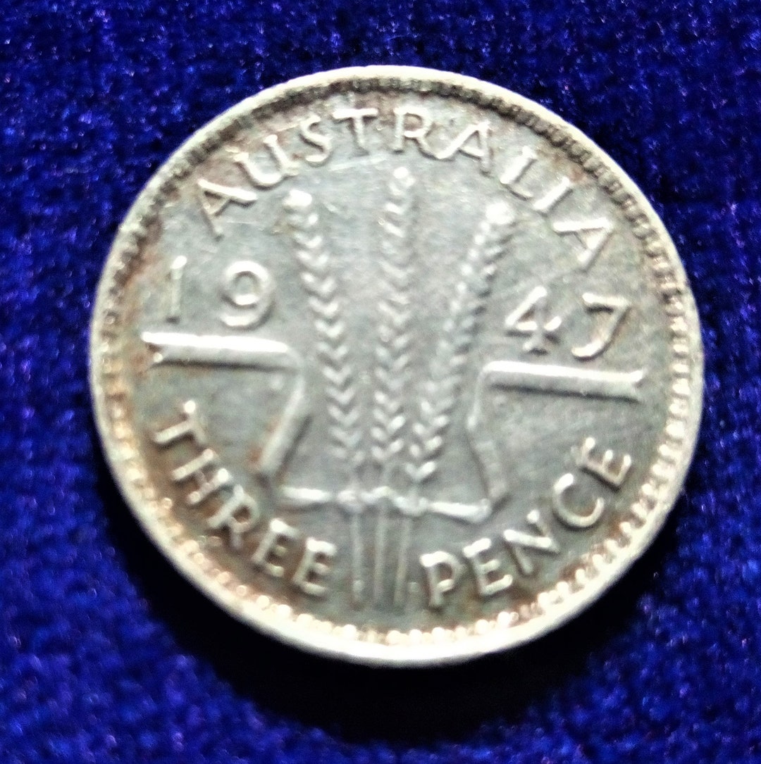 1947 年ヴィンテージ シルバー .500 オーストラリア 3 ペンス