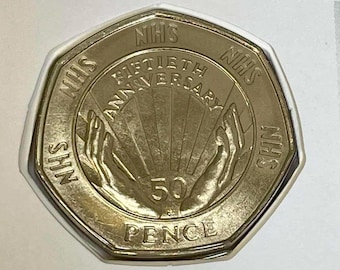 NHS 50th Anniversary --50p Fifty Pence coin 1998