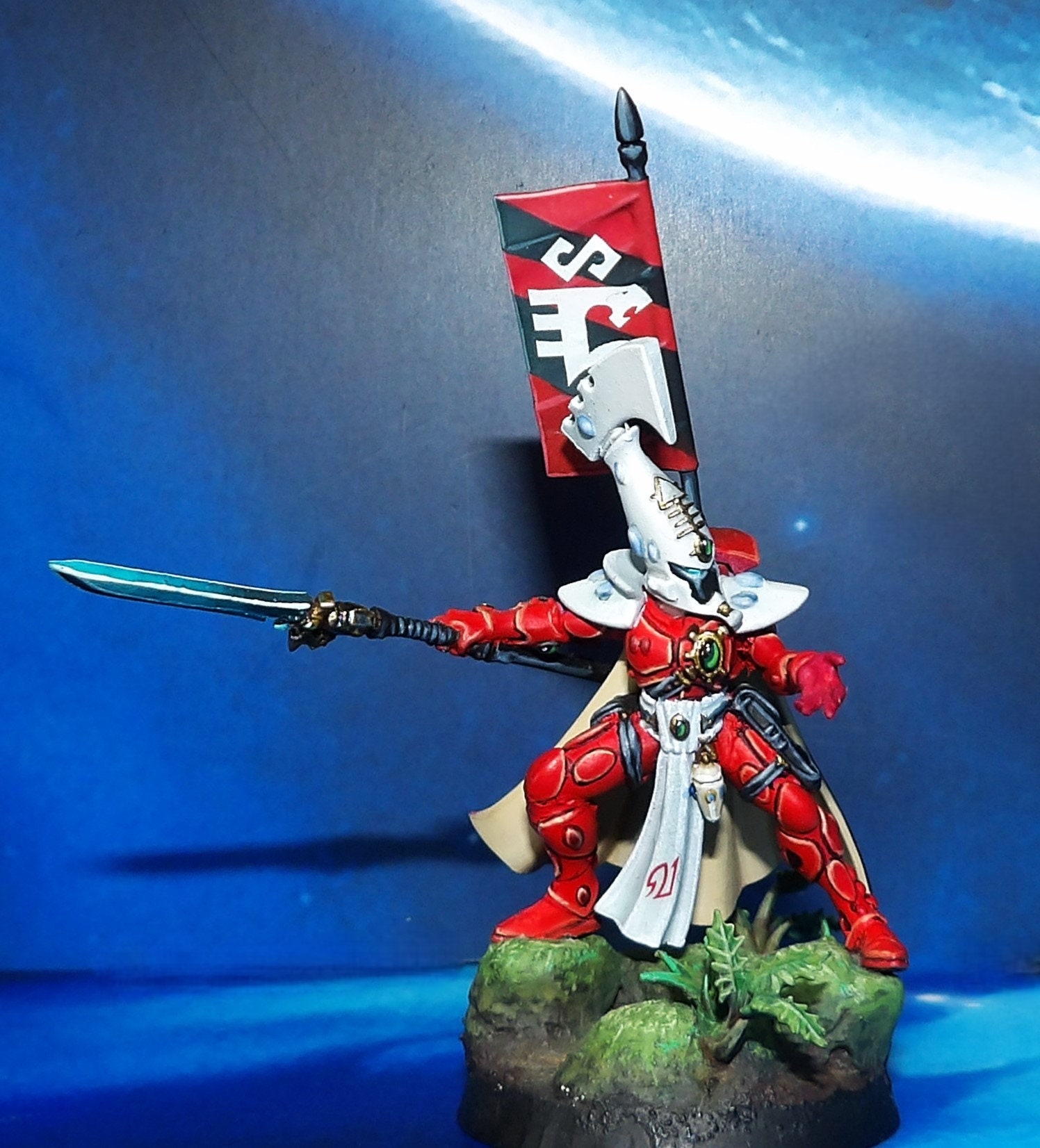 Warhammer 40k Aeldari Eldar Saim Hann Craftworld Autarch . Painted