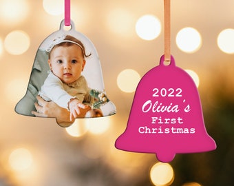 Adorno navideño personalizado para bebé - Adorno navideño para bebé - Regalo de Navidad para niña y niño - Adorno navideño para bebé